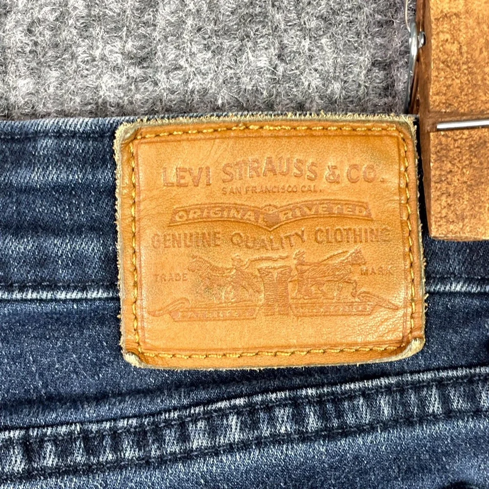 Levi's 711 Skinny Jeans Womens 29 Blue Denim Whiskering Classic Fit Streetwear